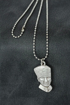 Atatürk Figürlü Metal Erkek Kolye