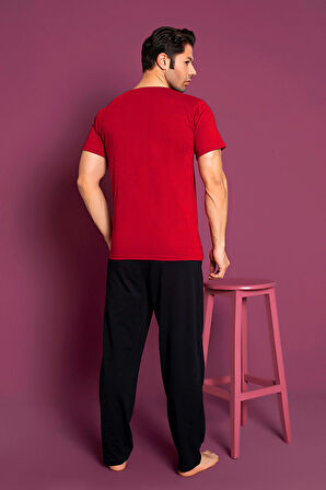 Nisanca Yazlık Kısa Kol %100 Pamuk Erkek Pijama Takımı - Babalar Günü Özel Seri