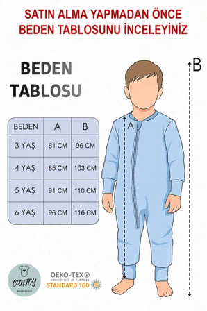 Kız Erkek Çocuk Kalın Elyaf Dolgulu 2.5 Tog Desenli Uyku Tulumu