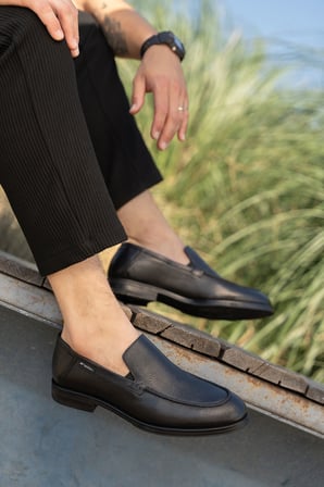 Erkek Hakiki Deri Rubber Taban Klasik Loafer Ayakkabı