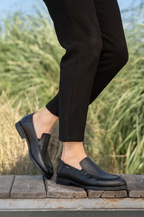 Erkek Hakiki Deri Rubber Taban Klasik Loafer Ayakkabı
