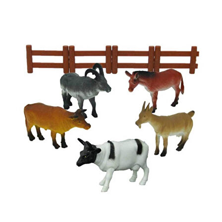 0708 Çiftlik Hayvanları Poşetli Hayvan Oyun Seti Orta Boy- 1