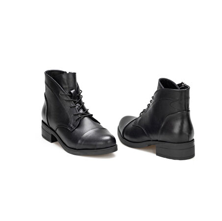 TwoEgoist Kadın Hakiki Deri Kısa Rahat Topuklu Bot