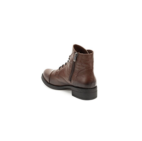 TwoEgoist Kadın Hakiki Deri Kısa Rahat Topuklu Bot