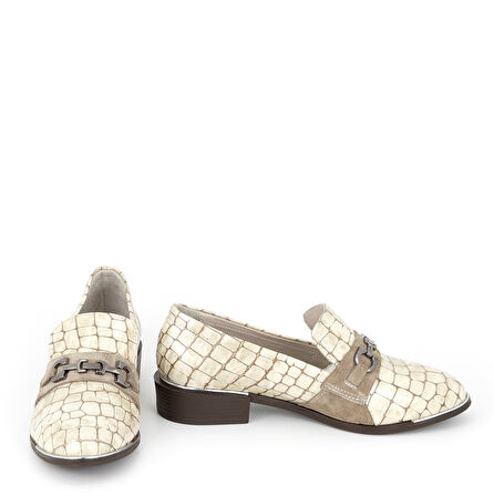 TwoEgoist Kadın Hakiki Rugan Deri Günlük Klasik Kısa Topuklu Rahat Şık Ayakkabı