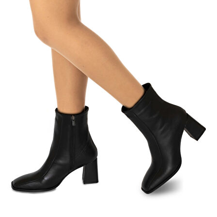 Kadın Hakiki Deri Kalın Topuklu Bot