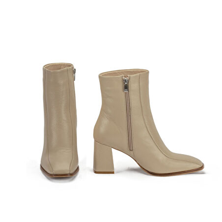 Kadın Hakiki Deri Kalın Topuklu Bot