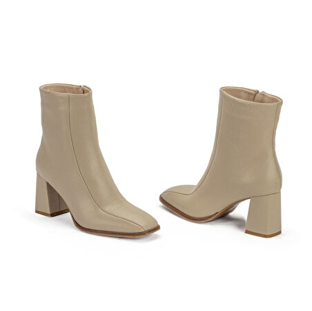 Kadın Hakiki Deri Kalın Topuklu Bot