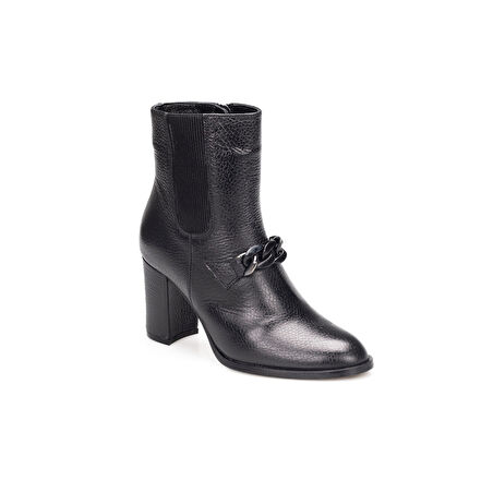 TwoEgoist Kadın Hakiki Floter Deri Tokalı Topuklu Bot