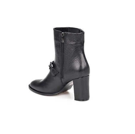 TwoEgoist Kadın Hakiki Floter Deri Tokalı Topuklu Bot