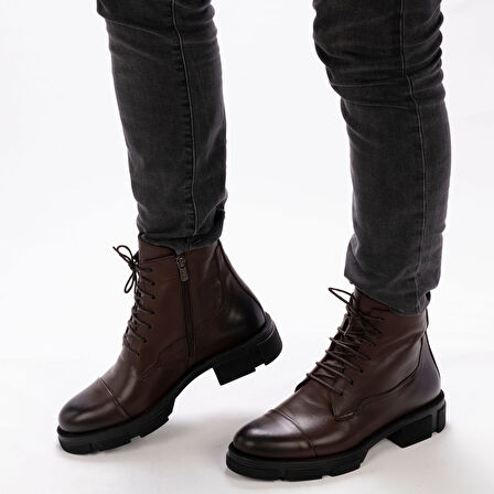 Erkek Hakiki Deri Postal Bot