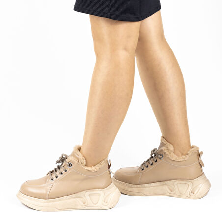 Kadın Kürk Yakalı Ayakkabı