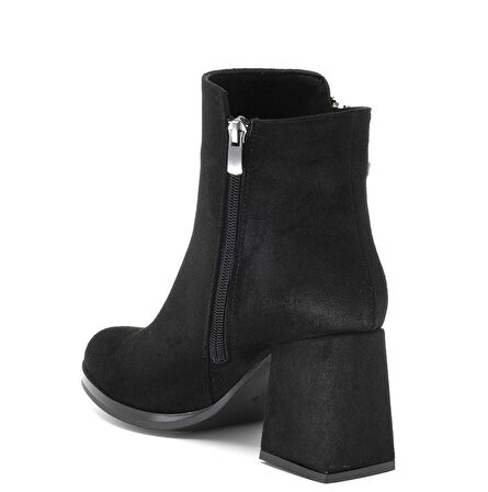 Kadın Süet Kalın Topuk Kısa Bot-Bootie