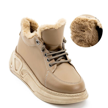 Kadın Kürk Yakalı Ayakkabı