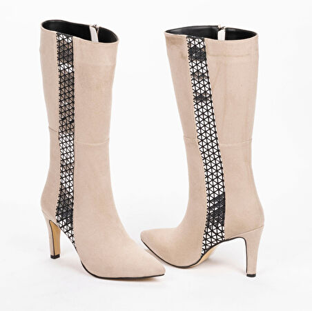 Kadın Topuklu Sivri Burunlu  Çizme