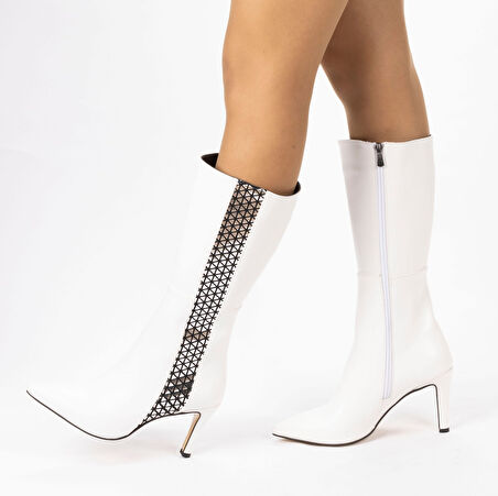 Kadın Topuklu Sivri Burunlu  Çizme