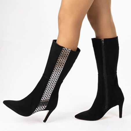 Kadın Topuklu Sivri Burunlu  Çizme