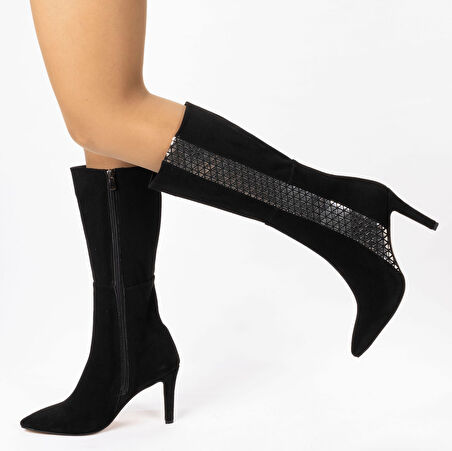 Kadın Topuklu Sivri Burunlu  Çizme