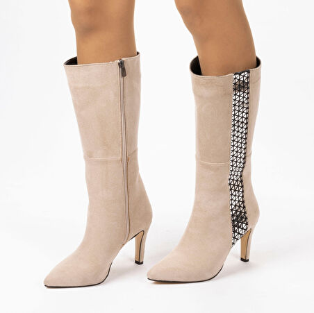 Kadın Topuklu Sivri Burunlu  Çizme
