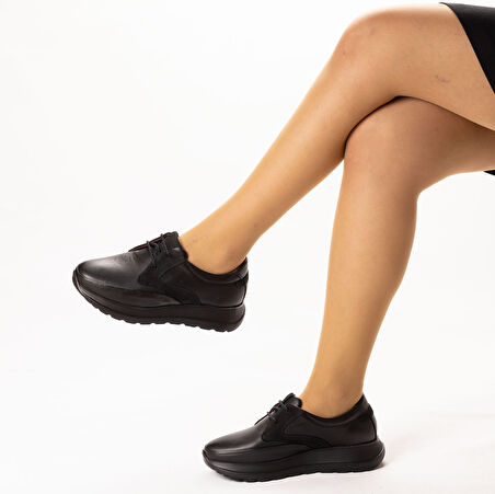 TwoEgoist Kadın Hakiki Deri Dolgu Tabanlı Hafif Tasarım Anatomik Günlük Konfort Ayakkabı