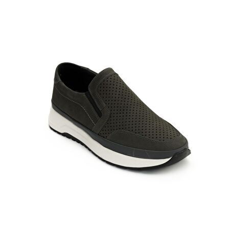 TwoEgoist Erkek Hakiki Nubuk Deri Anatomik Bağcıksız Hafif Günlük Ayakkabı