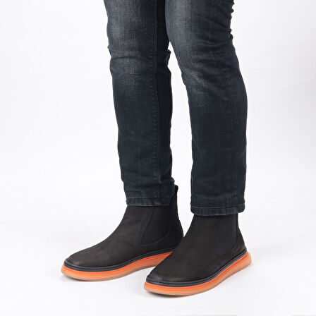 TwoEgoist ​Erkek Hakiki Nubuk Deri Özel Tabanlı Tasarım Chelsea Bot