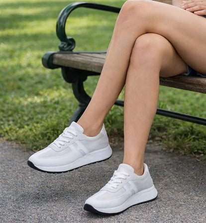 Kadın Hakiki Deri Anatomik Hafif Spor Yürüyüş Ayakkabısı Sneaker