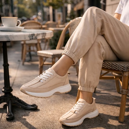 Kadın Hakiki Deri Anatomik Hafif Spor Yürüyüş Ayakkabısı Sneaker