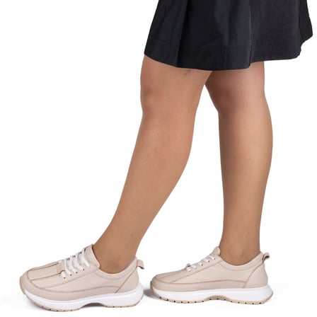 Kadın Hakiki Deri Anatomik Hafif Spor Yürüyüş Ayakkabısı Sneaker