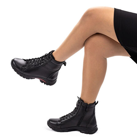 Kadın Hakiki Deri Kauçuk Taban Anatomik Günlük Spor Bot