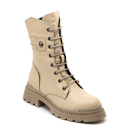 TwoEgoist Kadın Hakiki Deri Uzun Postal Bot