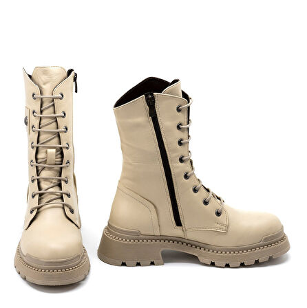 TwoEgoist Kadın Hakiki Deri Uzun Postal Bot