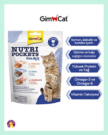 Gimcat Nutripockets Kedi Ödülü Sea Mix 150GR
