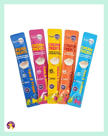 Supreme Cat Sıvı Kedi Ödül Maması – Karma Paket, 4 x 14 gr (5 Paket Toplam)