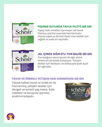Schesir Karışık Konserve Yetişkin Kedi Maması 6 Al 5 Öde 85 Gr