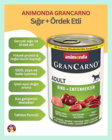 Animonda GranCarno Sığır Eti ve Ördek Köpek Konservesi 400 gr