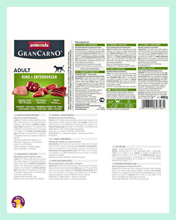 Animonda GranCarno Sığır Eti ve Ördek Köpek Konservesi 400 gr
