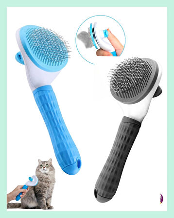 Clean Otomatik Temizlenen Tuşlu Evcil Hayvan Fırçası Kedi Köpek Tüy Toplayıcı Tarak