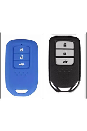 Honda Civic Fc5 Crv Hrv Sustasız Anahtarsız Çaliştırma Modeli Silikon Anahtar Koruma Kılıf Mavi