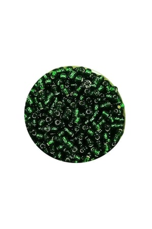 Dökme Cam Kum Boncuk (11/0) 2 mm - 60 Gram - Şefaf Koyu Yeşil - BNC037