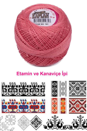 Kaplan Etamin Ve Kanaviçe İpi 8 No Kod/Renk: 101 - Royaleks
