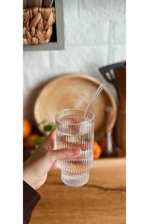 400 ML Isıya Dayanıklı Borosilikat Origami Stil Bardak - Borosilikat Bardak 1 Adet