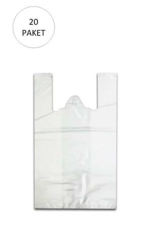 Beyaz Hışır Atlet Poşet Mini Boy 22x31 cm 20 Paket Takriben 10.000 Adet