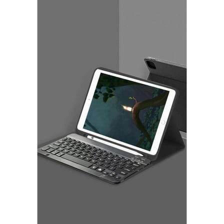 İpad 5 Air 9.7 Kılıf Kc01 Smart Klavyeli Tablet Kılıfı - Siyah