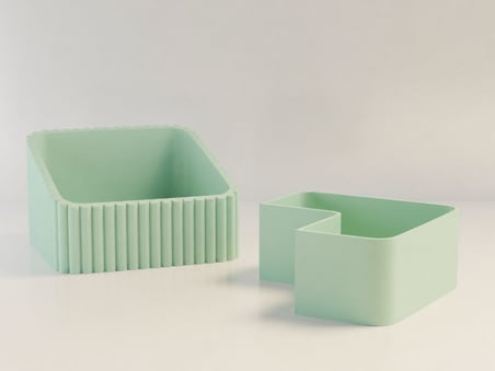 3D Baskı Fıstık Kasesi - Çift Hazneli Kabuk Ayırıcı Sunum Kasesi - Mint Mint
