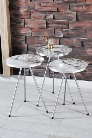 Gümüş Metal Zigon Efes Beyaz 3 lü