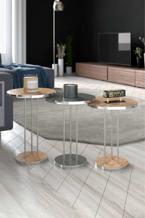 Gümüş Terra Zigon Ceviz Antrasit 3 lü