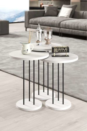 Metal Terra Zigon Beyaz 3 lü
