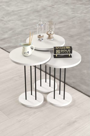 Metal Terra Zigon Beyaz 3 lü