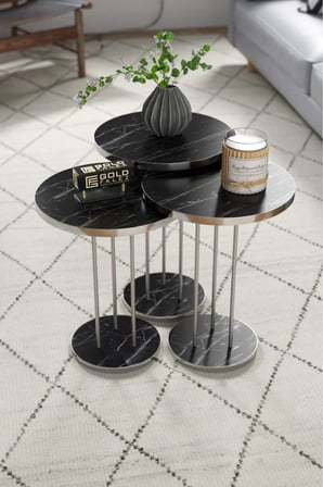 Gümüş Terra Zigon Bendir Siyah 3 lü